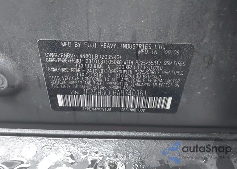 2010 Subaru Forester 2.5X Premium from USA, damaged, VIN JF2SH6CC6AH740361